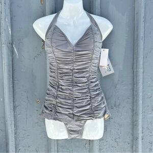 NWT Diva  Swim by Rachel Pappo Old Fashioned Ruched One-piece “Havana”, size 12